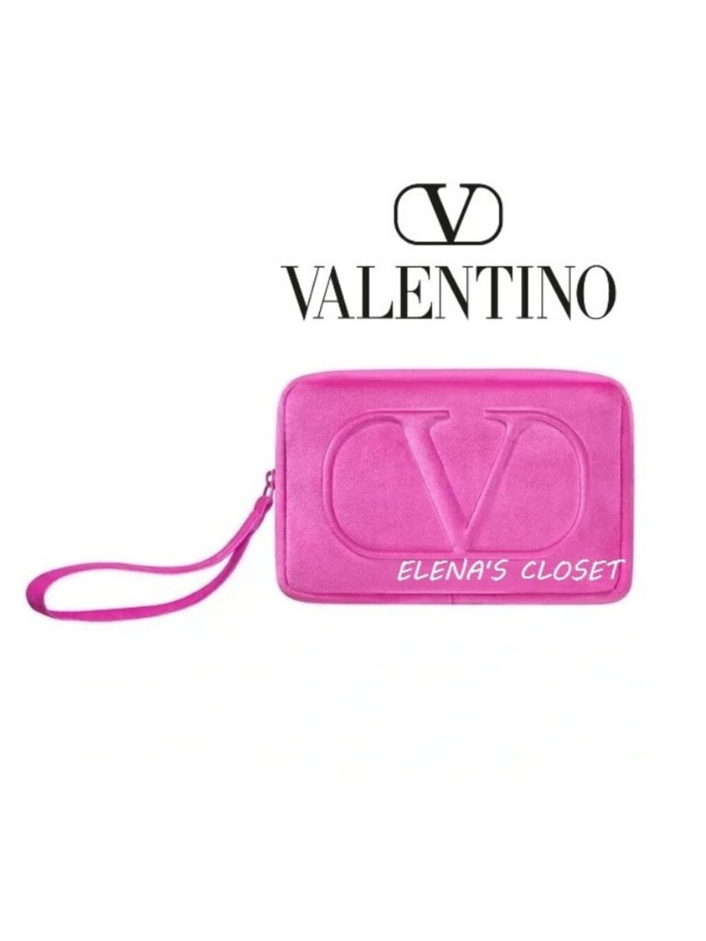 NEW ~ VALENTINO VELVET BEAUTY BAG WRISTLET